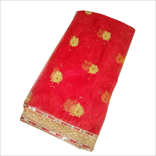 Golden Red Bridal Dupatta - 2.25 Meter Size, Red and Golden Ethnic Design for Weddings