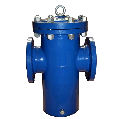 Basket Strainer - Carbon Steel Fabricated, Custom Size, Blue Color - Manual Operation for Low Pressure Water Filtration