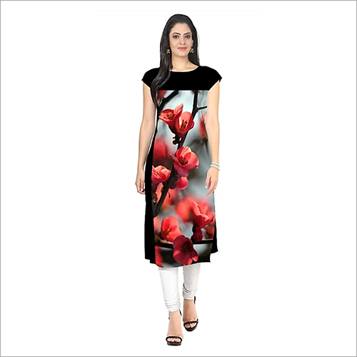 Ladies Fancy Kurti - Cotton Blend, Sizes M, L, S, Xl | Available In Different Colors, Printed Pattern, Washable, Modern Casual Style For All Seasons