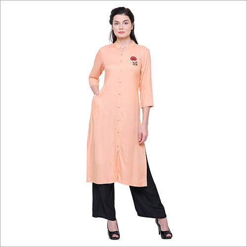 Ladies Casual Kurti - Cotton Blend, Available in Multiple Colors & Sizes (S, M, L, XL) | 3-4th Sleeve, Washable for All Seasons