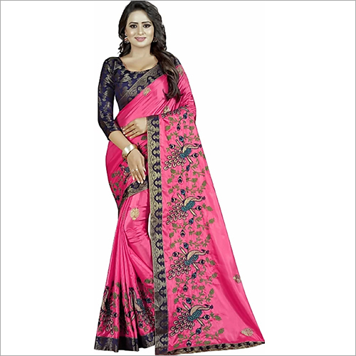 Ladies Fancy Saree - Cotton Blend, Available in Different Colors | Suitable for Rainy, Spring, Summer, and Winter Seasons, Indian Style