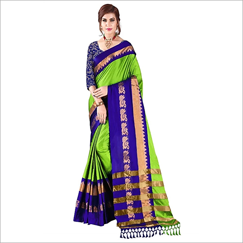 Ladies Cotton Saree - Multicolor | Suitable for Rainy, Spring, Summer, and Winter Seasons, Elegant Indian Style Design