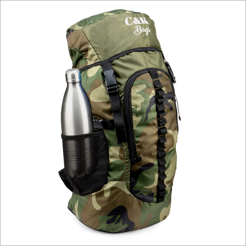 Camouflage Printed Rucksack - Durable Lightweight Polyester, 45 Tons Capacity, Spacious Design With Shoes Compartment And Mesh Pockets