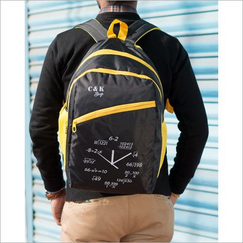 Black Printed School Bag