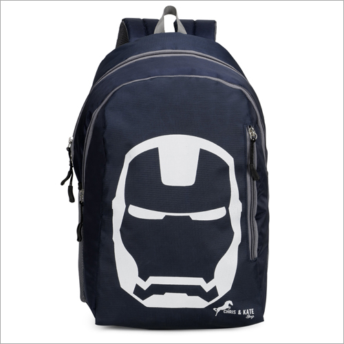 Chris & Kate Polyester School Backpack - 32 Ton/day Capacity Navy Blue Color | Padded Adjustable Straps Laptop Compartment Dual Mesh Bottle Holders Front Zippered Organizer