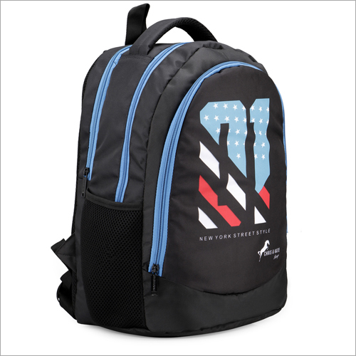 Chris & Kate Polyester School Backpack - 35 Tons/year Capacity, Blue , Padded Straps & Multi-purpose Compartments