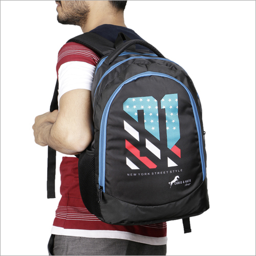 Chris & Kate Polyester School Backpack - 35 Tons/year Capacity, Blue , Padded Straps & Multi-purpose Compartments