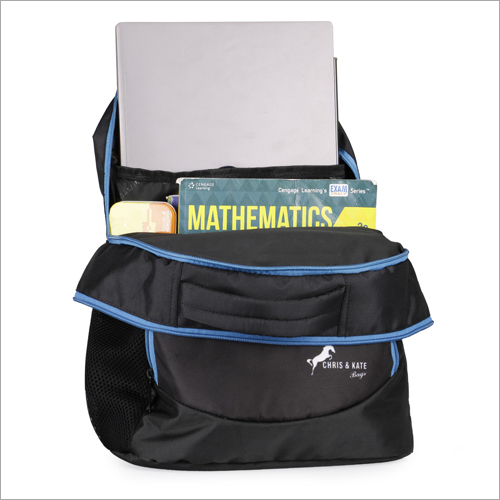Chris & Kate Polyester School Backpack - 35 Tons/year Capacity, Blue , Padded Straps & Multi-purpose Compartments