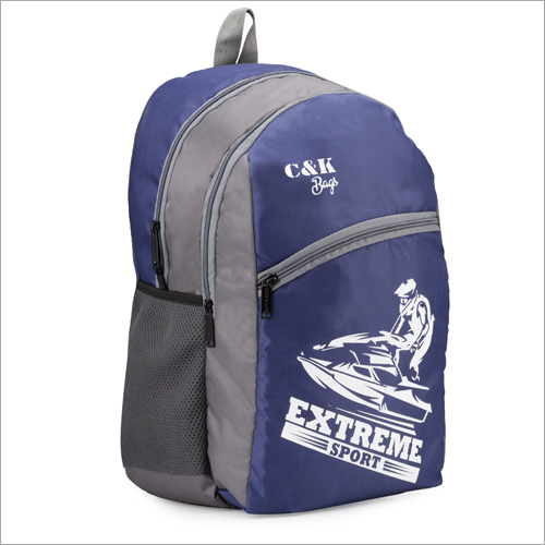 Blue Polyester School Printed Bag