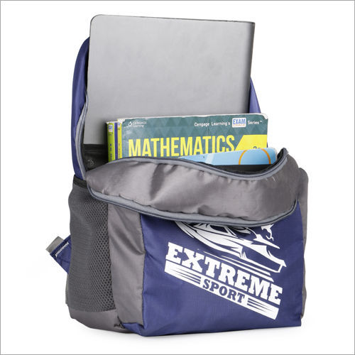 Blue Polyester School Printed Bag