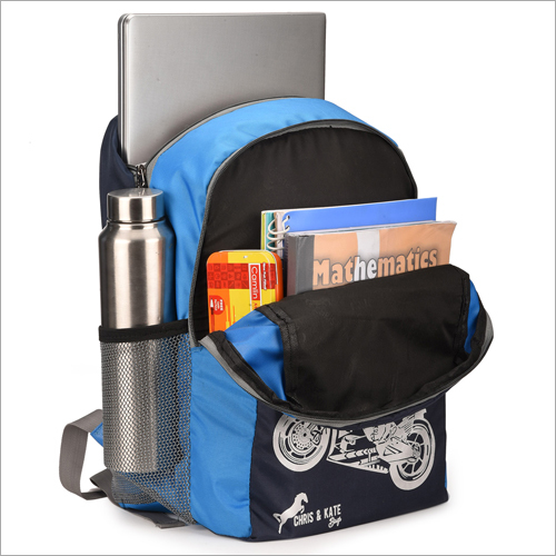 Blue Side Pocket School Bag