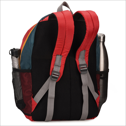 Green With Red Stylish Polyester School Bag