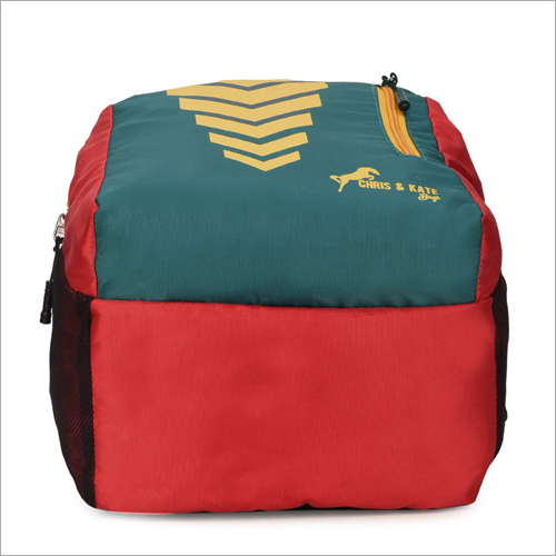 Green With Red Stylish Polyester School Bag