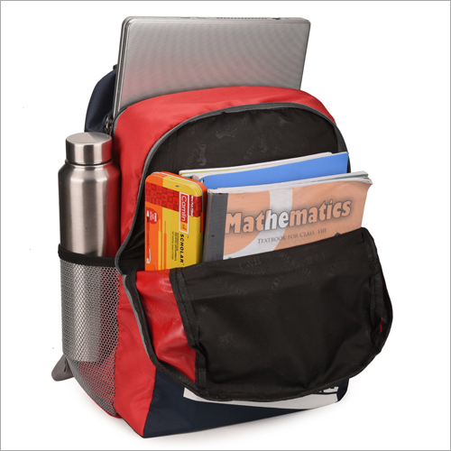 Red With Black Trendy School Backpack