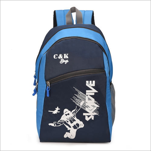 Blue With Black Trendy School Bag