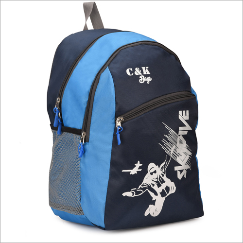 Blue With Black Trendy School Bag