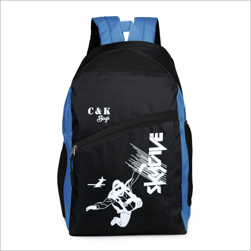 Black With Blue Modern School Bag