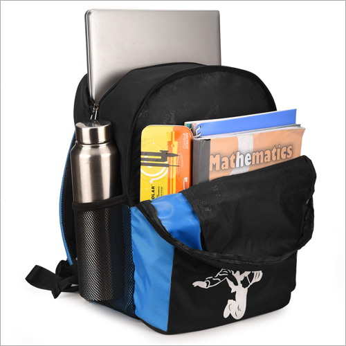 Black With Blue Modern School Bag