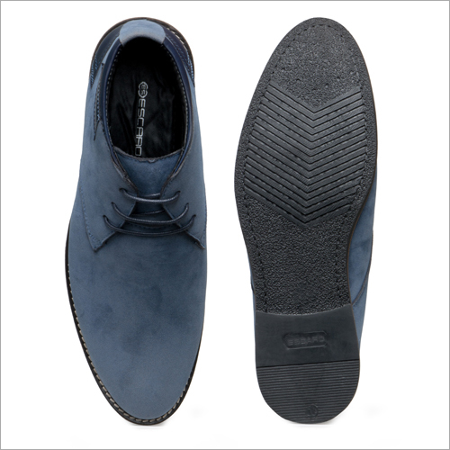 Breathable Mens Sky Blue Synthetic Suede Casual Lace Up Chukka Boots
