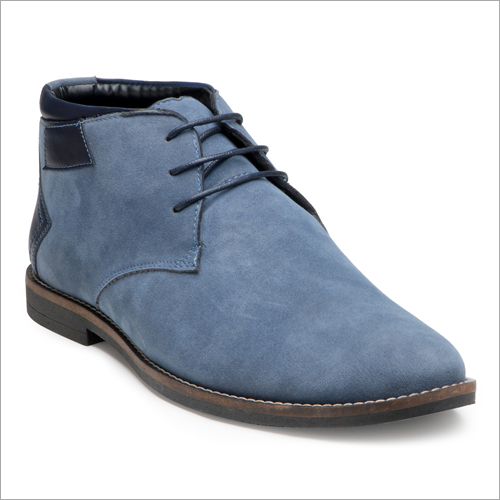 Breathable Mens Sky Blue Synthetic Suede Casual Lace Up Chukka Boots