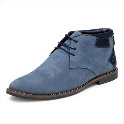 Breathable Mens Sky Blue Synthetic Suede Casual Lace Up Chukka Boots