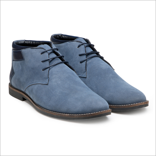 Breathable Mens Sky Blue Synthetic Suede Casual Lace Up Chukka Boots