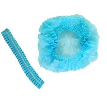 Disposable Head Cap - Non-woven Material, One Size, Light Blue Color, Round Shape, Elastic Design | Bulk Packaging for Medical and Industrial Use