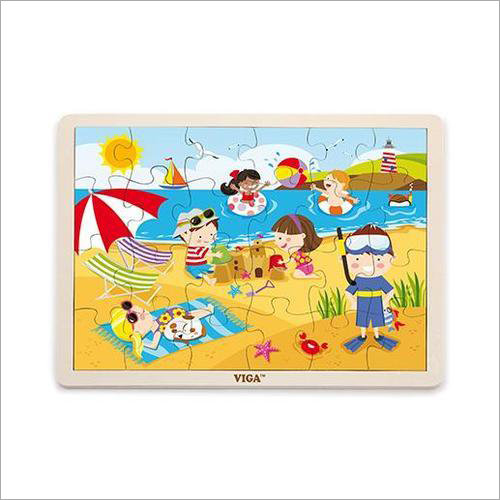Season Summer Puzzle - Plastic Material, Rectangular Shape, Vibrant Colors, Engaging Designs for Infants' Active Play and Easy Maintenance