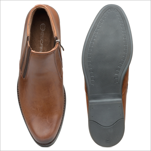 Brown Mens Tan Formal Shoes With High Ankle