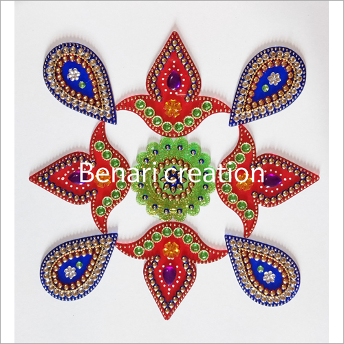 मल्टीकलर फैंसी हैंडमेड रंगोली में उपलब्ध