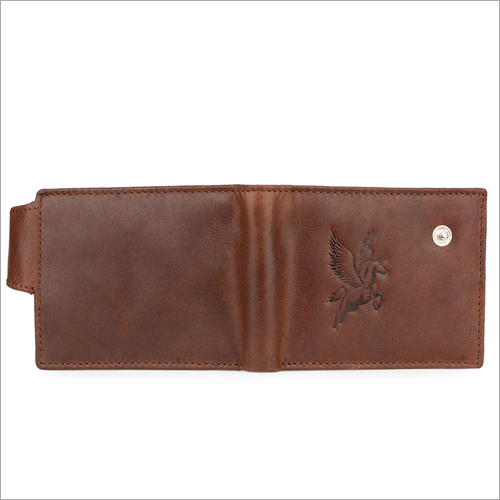 Luxury Brown Textured Leather Wallet - Standard Size, Button Closure, Multiple Card Slots And Coin Pocket