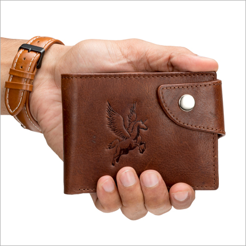 Luxury Brown Textured Leather Wallet - Standard Size, Button Closure, Multiple Card Slots And Coin Pocket