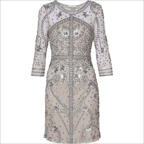 Available In Different Color Ladies Sequin One Piece Dress