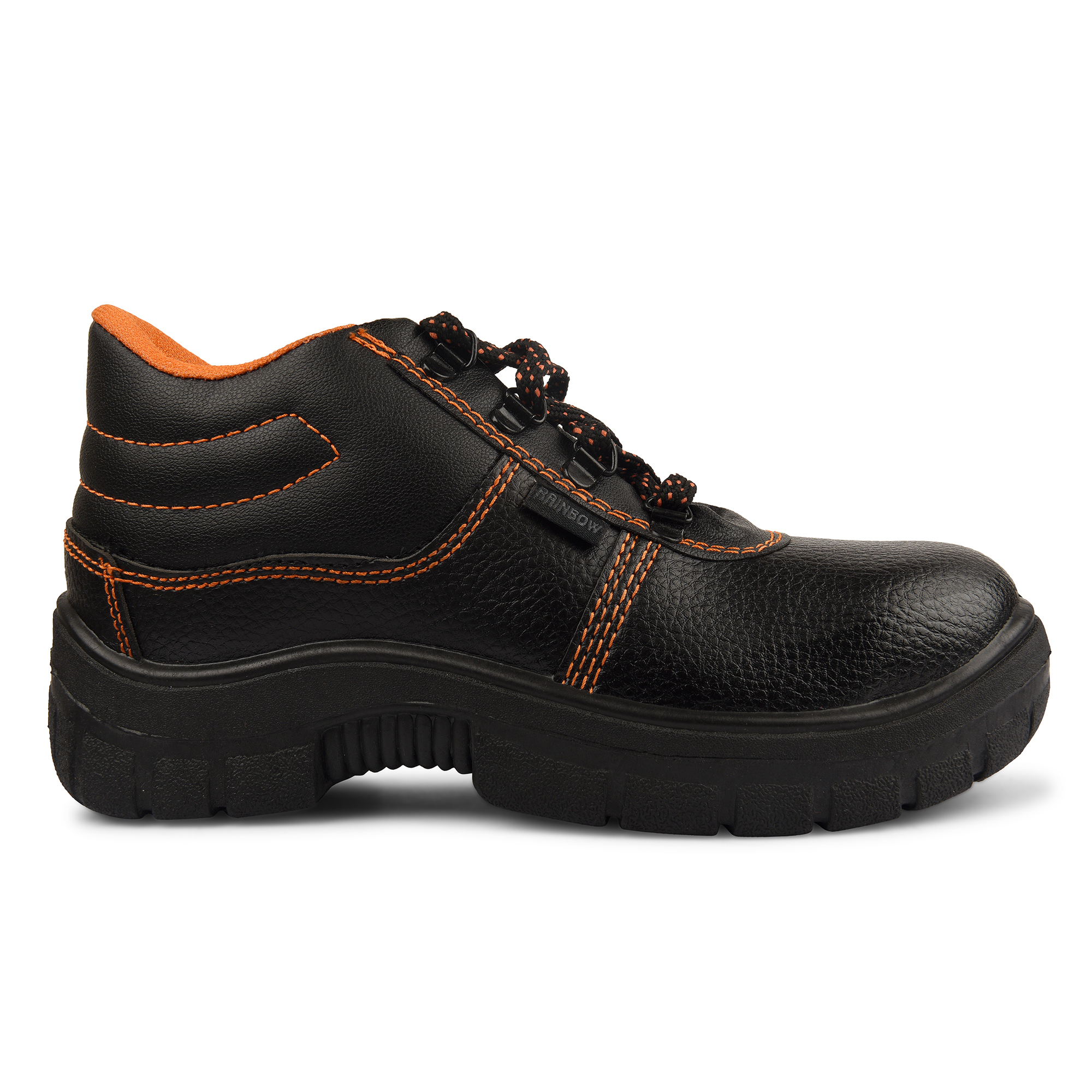Rainbow High Ankle Safety Shoe - Synthetic Leather, Sizes 5 To 11 | Slip, Oil & Acid Resistant, Broad Steel Toe Cap, Anti-odour Insole