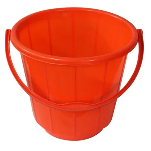 Plastic Bucket - Plastic, 30x30x25 cm, Orange | 10 Liters Capacity, Durable, Lightweight, Easy to Clean, Versatile, Stackable, Side Handles