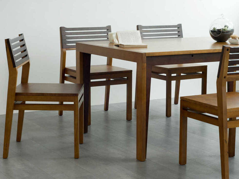 Dining Table Set - Solid Wood, 100x160x82 Cm | Dual Tone Finish, 6 Seater, Easy To Clean, Durable, Eco-friendly Design