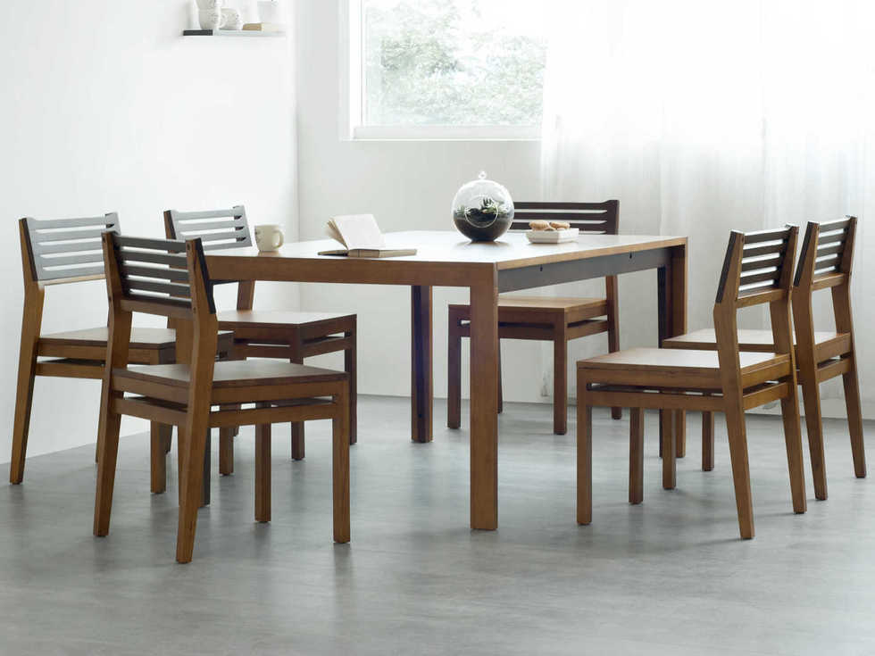 Dining Table Set - Solid Wood, 100x160x82 Cm | Dual Tone Finish, 6 Seater, Easy To Clean, Durable, Eco-friendly Design
