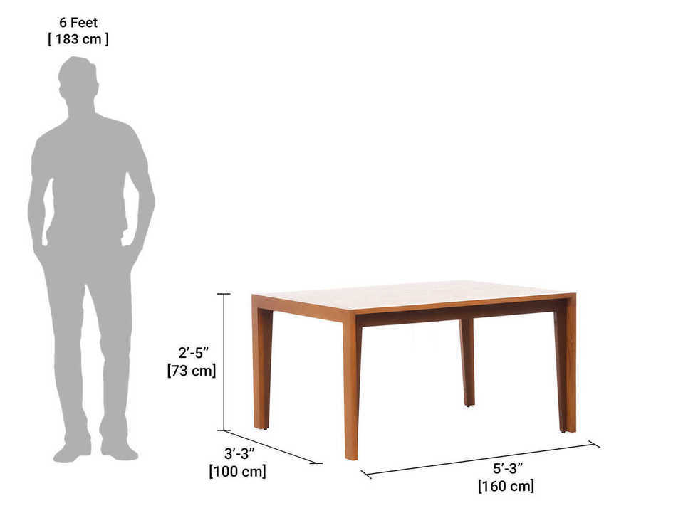 Wood Wooden Dining Table Set With Bench Dual Tone Finish