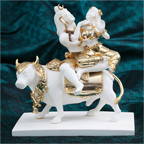 Gold Plated Resin Shiv Parvati Statue - Multiple Sizes Available | Lightweight, Indian Regional Style, Religious Theme, Worship Hinduism