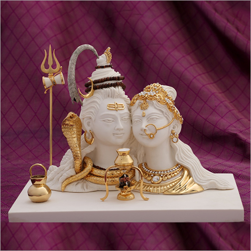 Light Weight Marble Dust Resin Shiv Parvati Statue