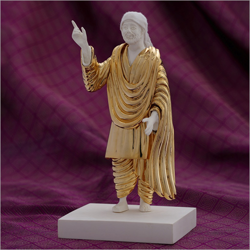 Light Weight Gold Plated Resin Sai Baba Statue