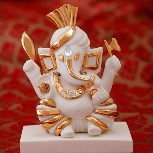 Light Weight Home Decor Gold Plated Resin Ganesha Statue