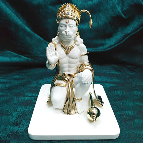 Light Weight Home Decor Gold Plated Resin Hanuman Statue