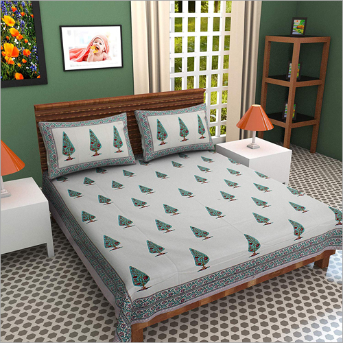 Available In Different Color Hand Block Designer Print Bed Sheet