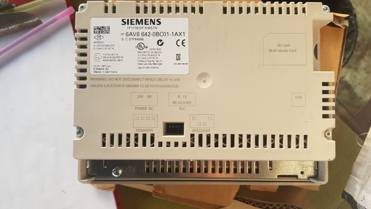 Siemens Tp177b Dp-6 Mstn Hmi 6av6 642-0bc01-1ax1