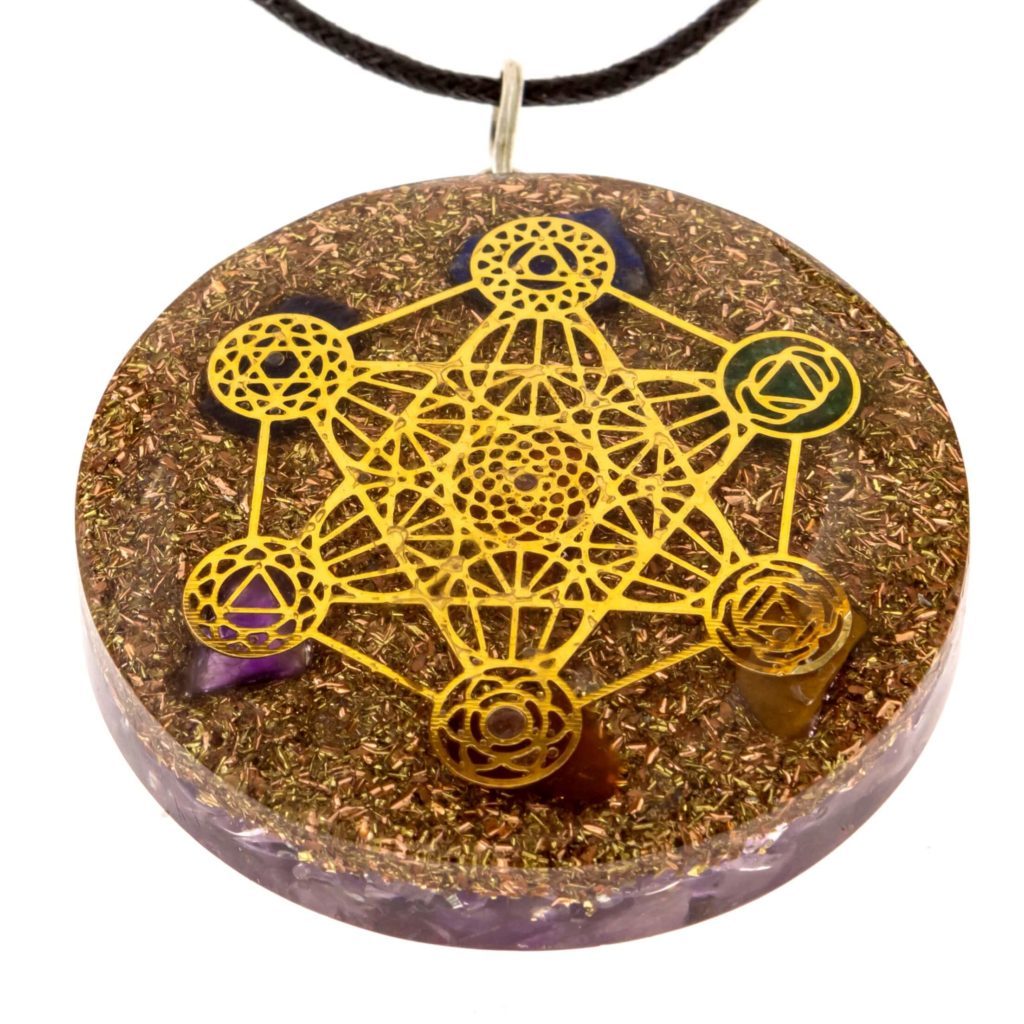 Orgone Metatron Pendant - 50 Mm | Charm Pendant With Onyx & Crystal, 7 Chakra Stones, Perfect Gift For Weddings, Parties, And All Occasions