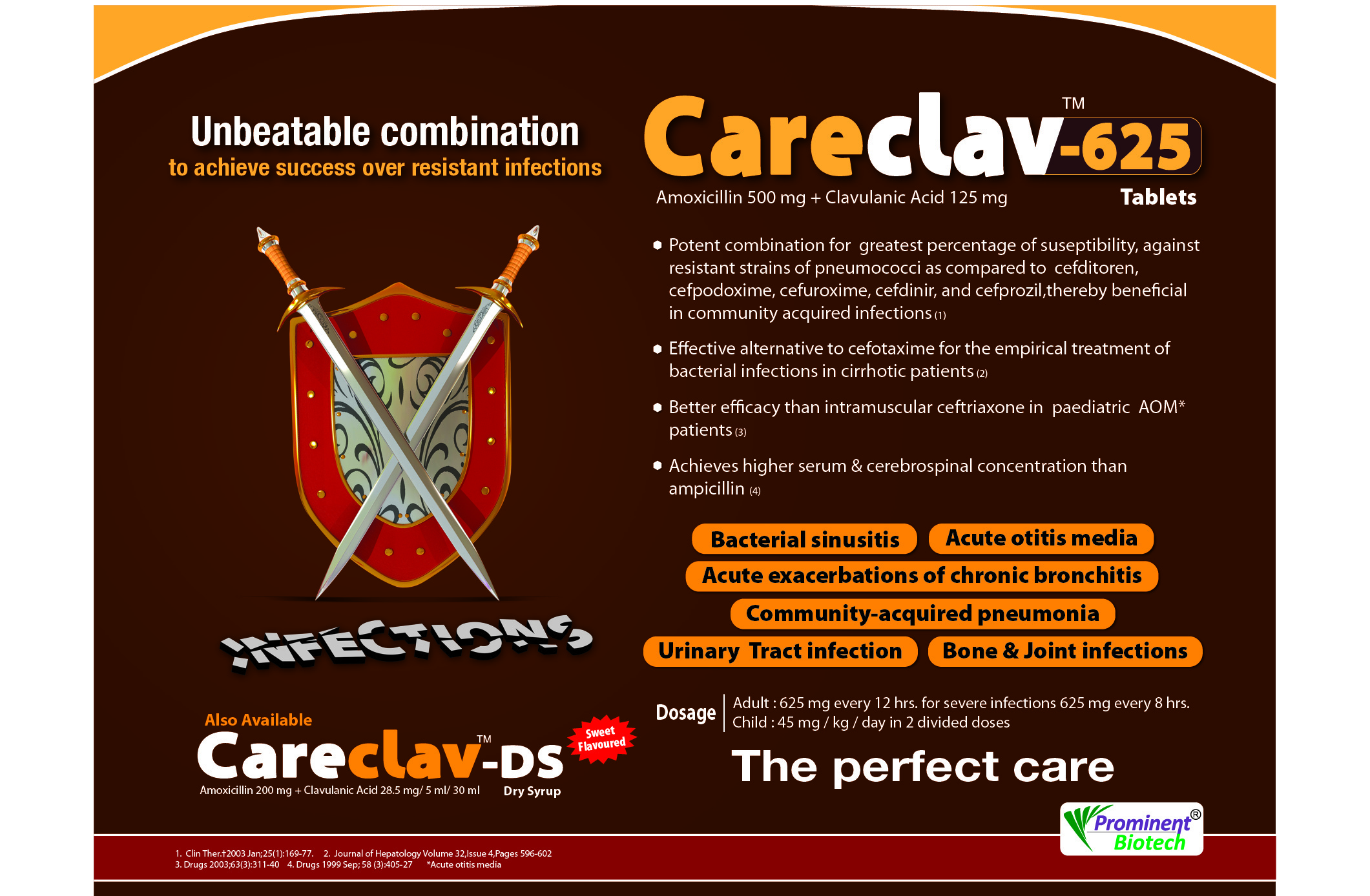 Amoxycillin 400 Mg & Clavulanic Acid 57.5 Mg Per 5 Ml Drug Solutions