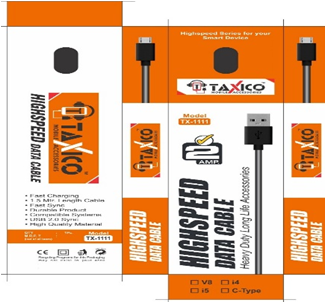 TX-1111 2.4 एम्प फास्ट चार्जिंग केबल