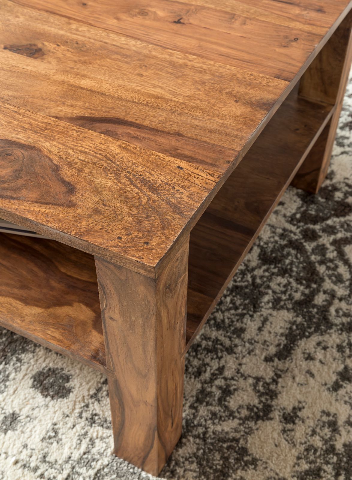 Solid Wooden Coffee Center Table - 60x110x40 Cm, Rosewood Finish, Modern Design, Durable And Easy To Clean, No Assembly Required | Avi Art And Crafts