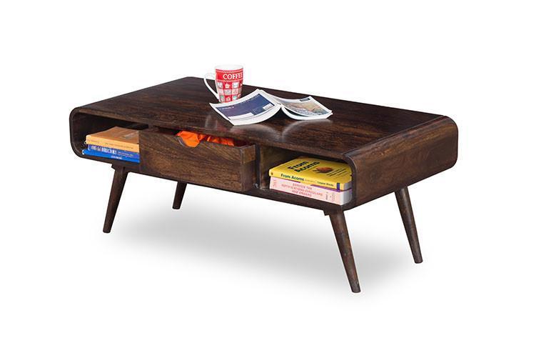 Wooden Center Coffee Table With Storage Victor No Assembly Required